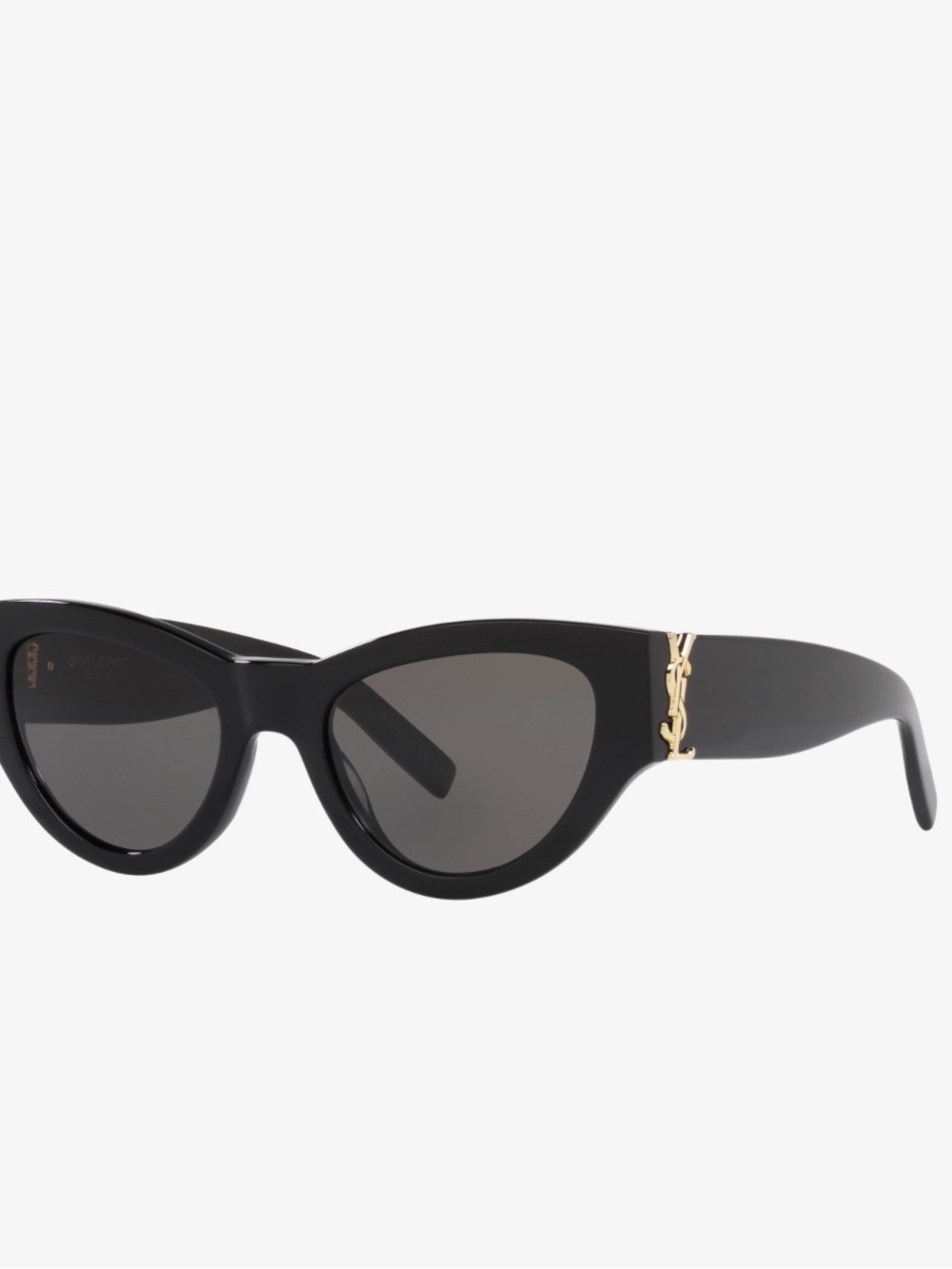 Saint Laurent Black Cat-Eye Sunglasses with Gold YSL Detail